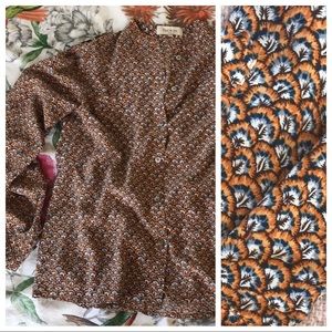 Paul & Joe silk button down TOP. Size 2 mock neck